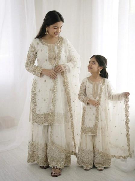 Kids Ethnic Wear Fendy Silk White Children clothing wholesale market in Delhi